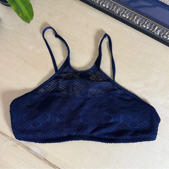 Vitamin A Navy Blue Nightbird Crochet Two Piece Bikini Swim Suit - New - Picture 4 of 7